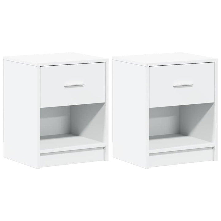 sengeborde 2 stk. med skuffe 40x34x50 cm hvid