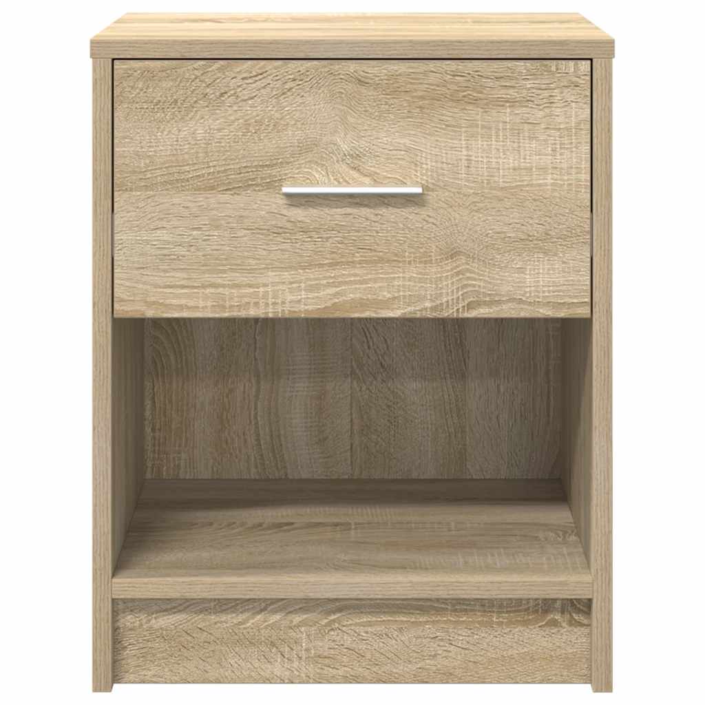 sengeborde 2 stk. med skuffe 40x34x50 cm sonoma-eg