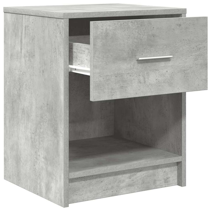 sengeborde 2 stk. med skuffe 40x34x50 cm betongrå