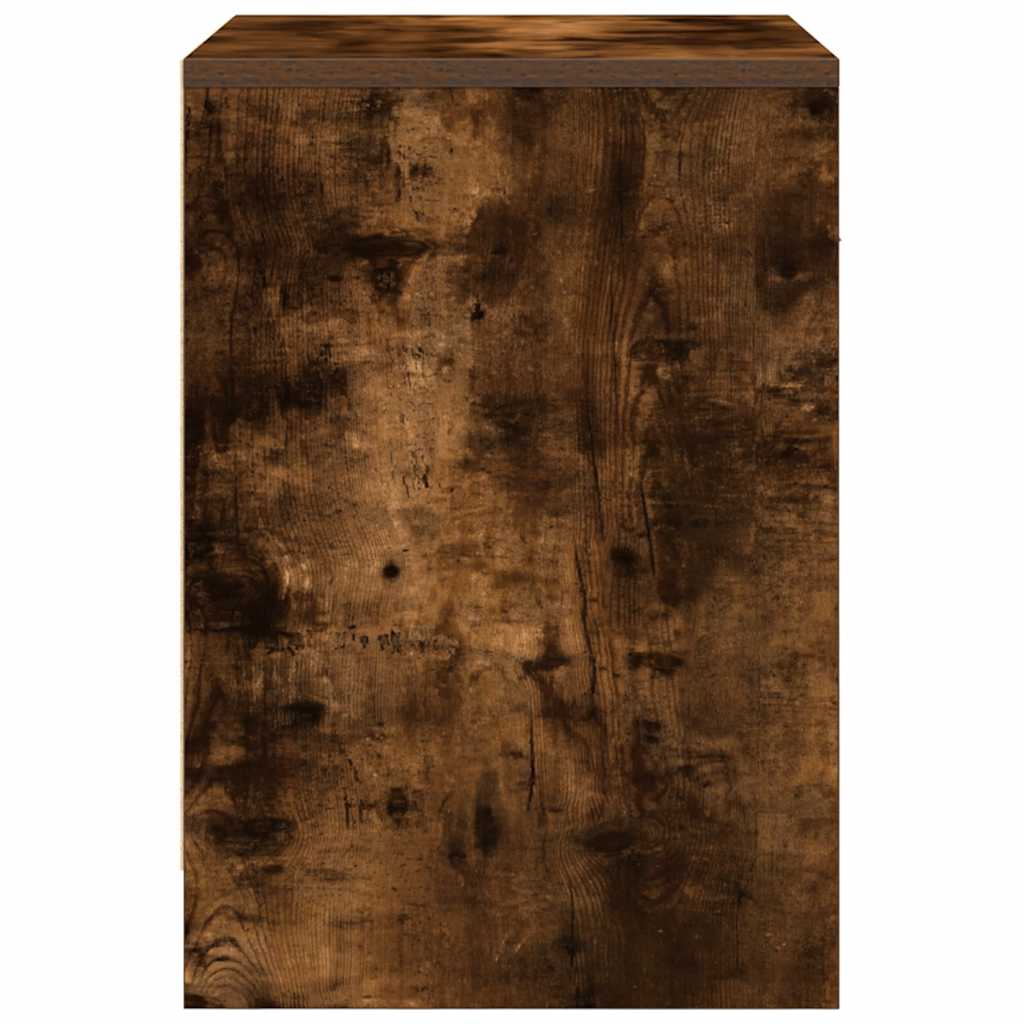 sengebord med skuffe 40x34x50 cm røget egetræsfarve