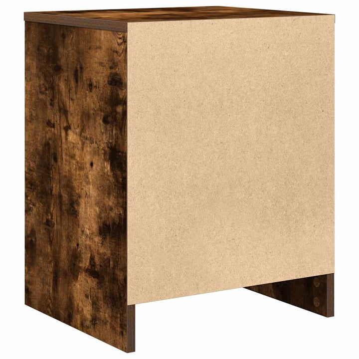 sengeborde 2 stk. med skuffe 40x34x50 cm røget egetræsfarve