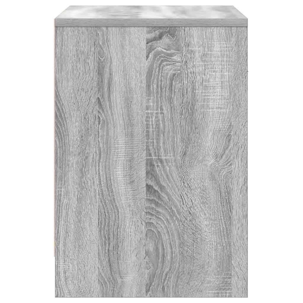 sengeborde 2 stk. med skuffe 40x34x50 cm grå sonoma-eg