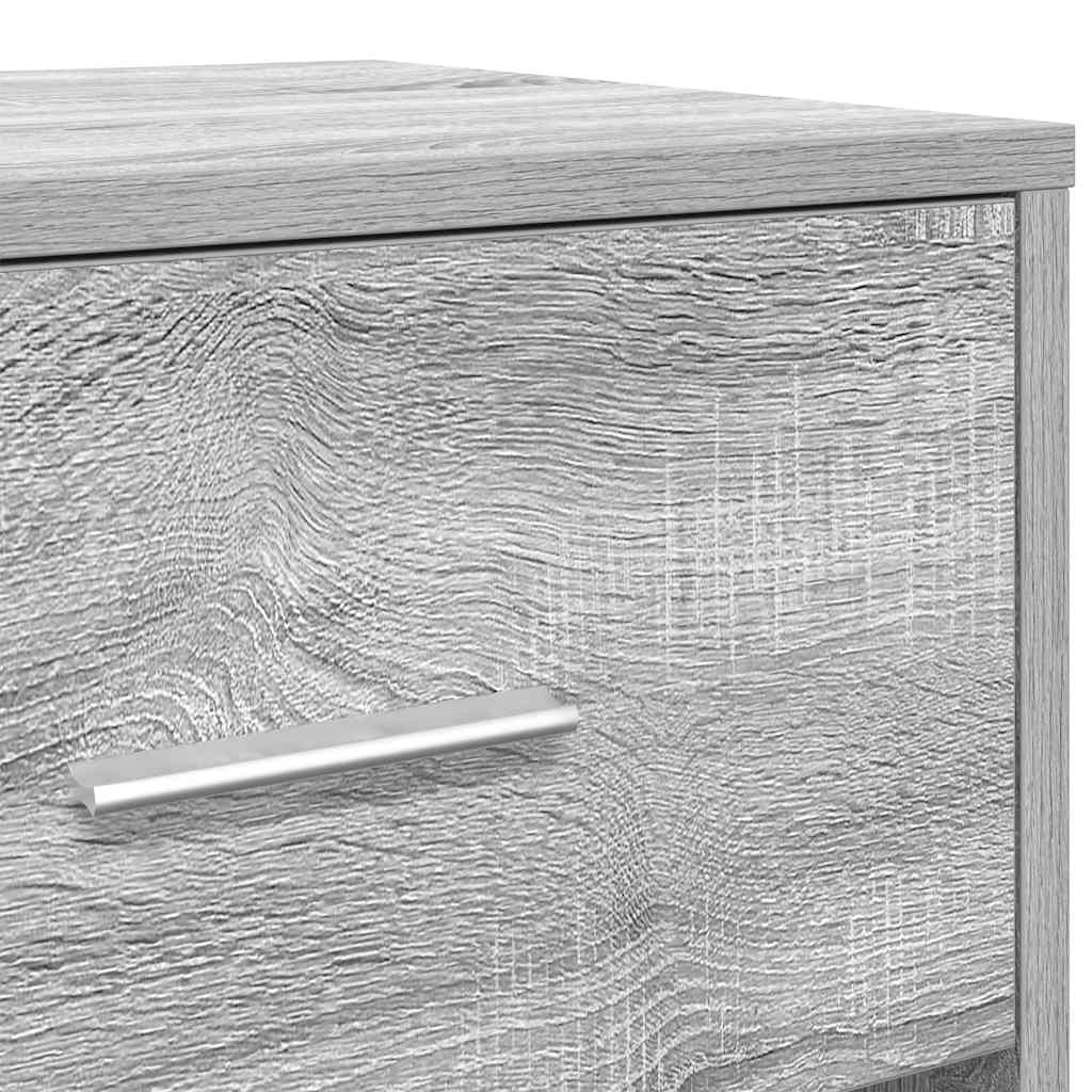 sengeborde 2 stk. med skuffe 40x34x50 cm grå sonoma-eg