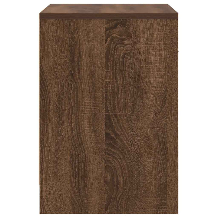 sengeborde 2 stk. med skuffe brun egetræsfarve 40x34x50 cm