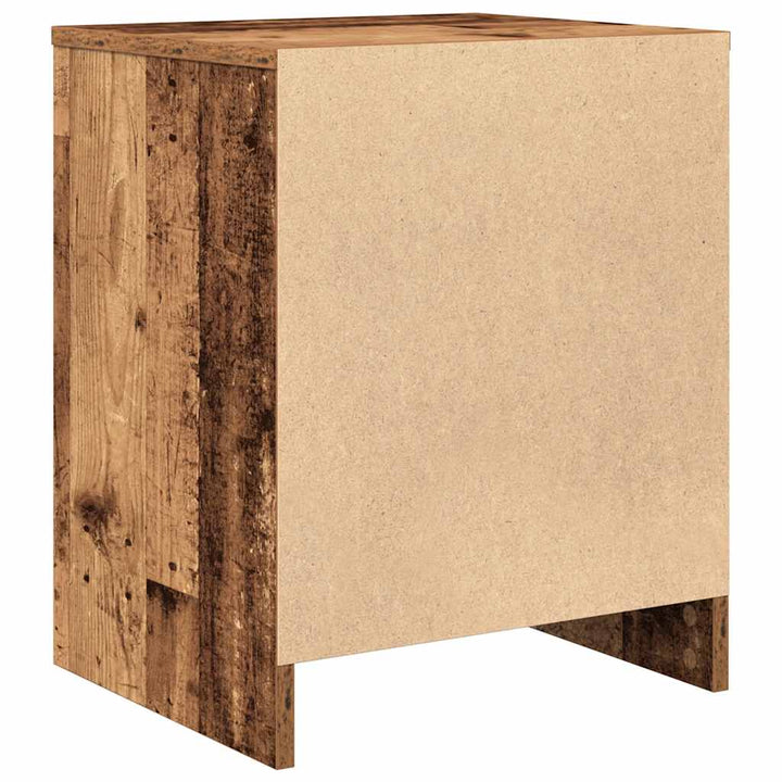 sengeborde 2 stk. med skuffe 40x34x50 cm antikt træ