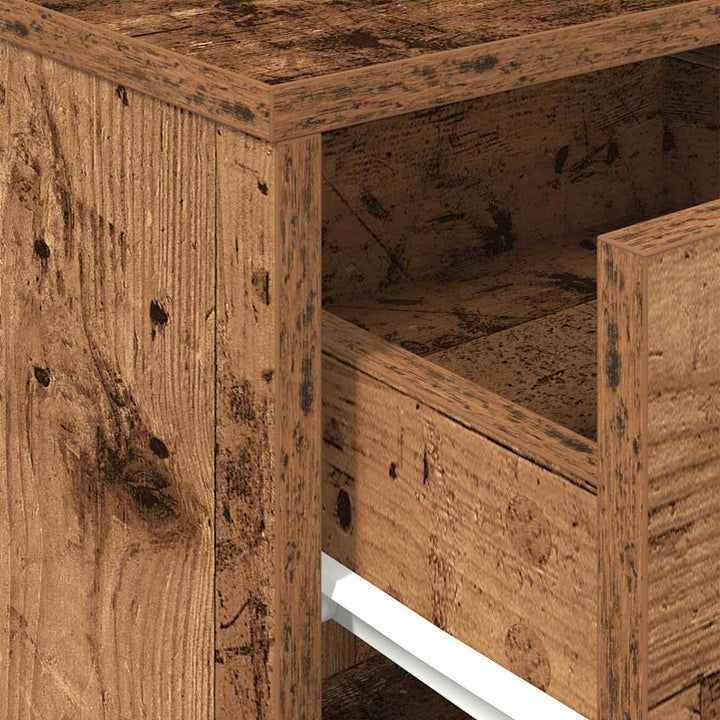 sengeborde 2 stk. med skuffe 40x34x50 cm antikt træ