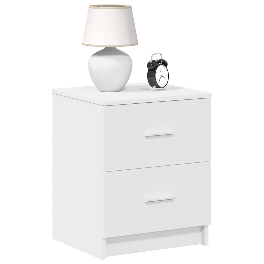sengebord med 2 skuffer 40x36x50 cm hvid