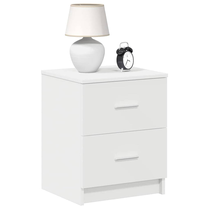 sengebord med 2 skuffer 40x36x50 cm hvid