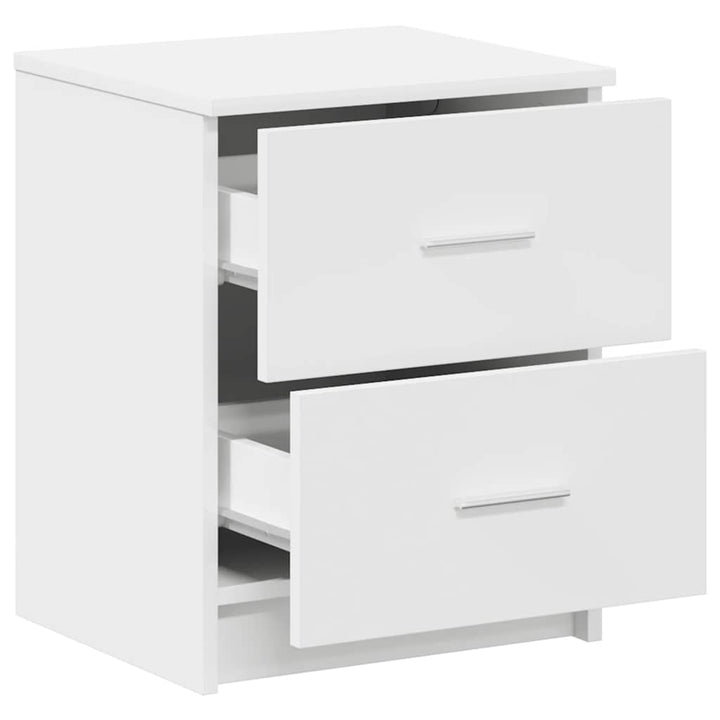 sengebord med 2 skuffer 40x36x50 cm hvid