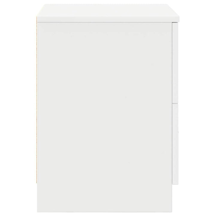 sengebord med 2 skuffer 40x36x50 cm hvid