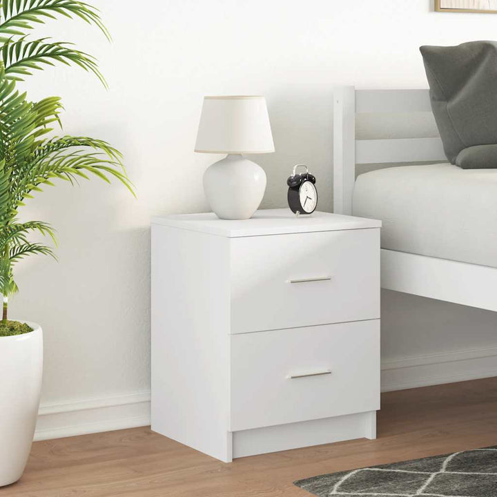 sengebord med 2 skuffer 40x36x50 cm hvid