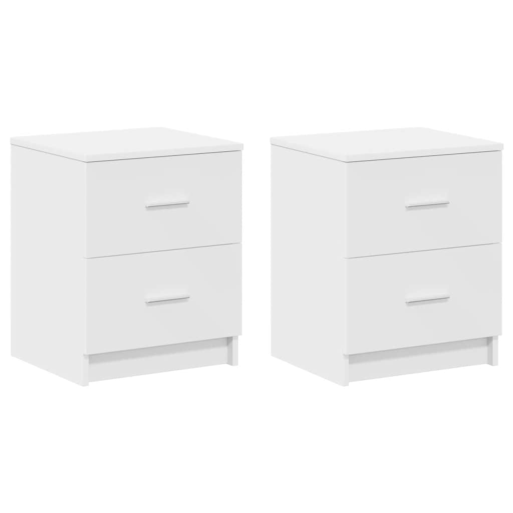 sengeborde 2 stk. med 2 skuffer 40x36x50 cm hvid