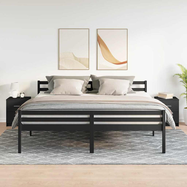 sengeborde 2 stk. med 2 skuffer 40x36x50 cm sort