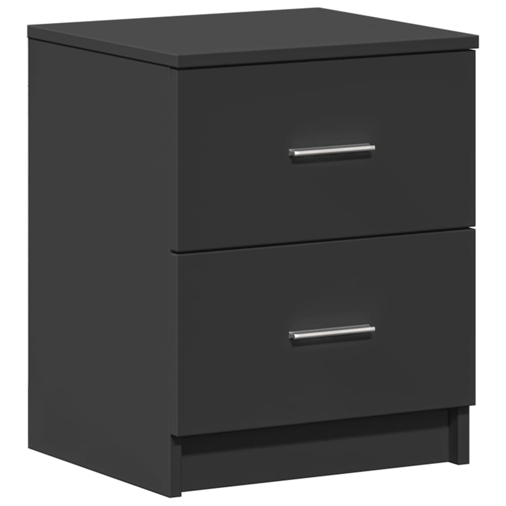 sengeborde 2 stk. med 2 skuffer 40x36x50 cm sort