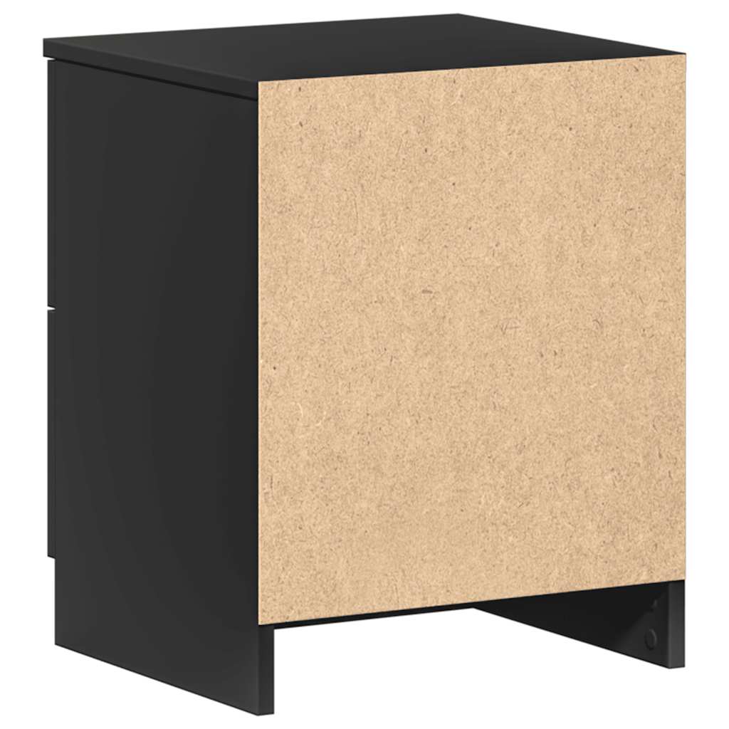 sengeborde 2 stk. med 2 skuffer 40x36x50 cm sort