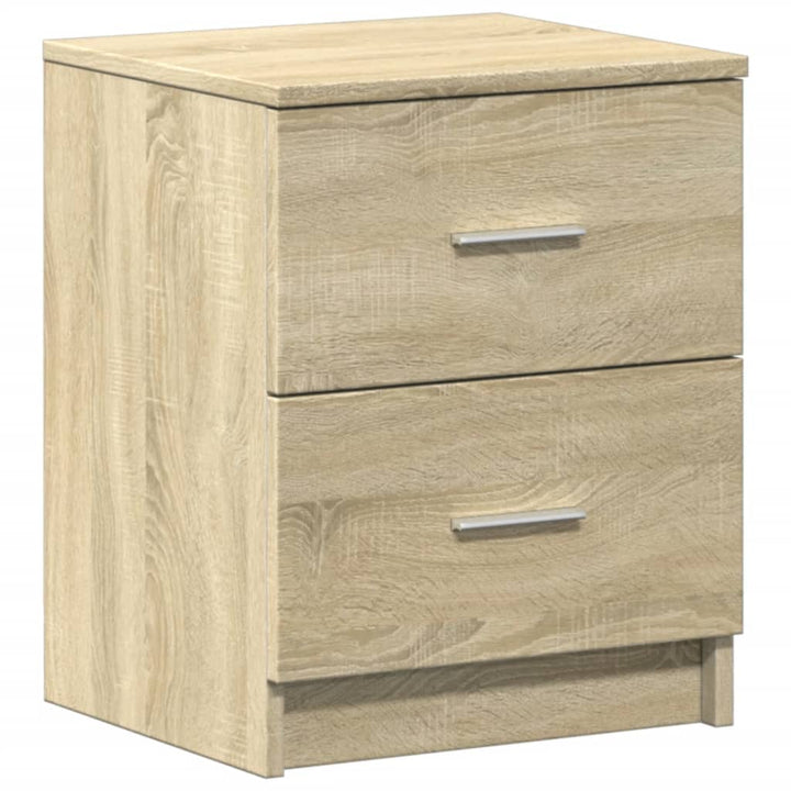 sengebord med 2 skuffer 40x36x50 cm sonoma-eg