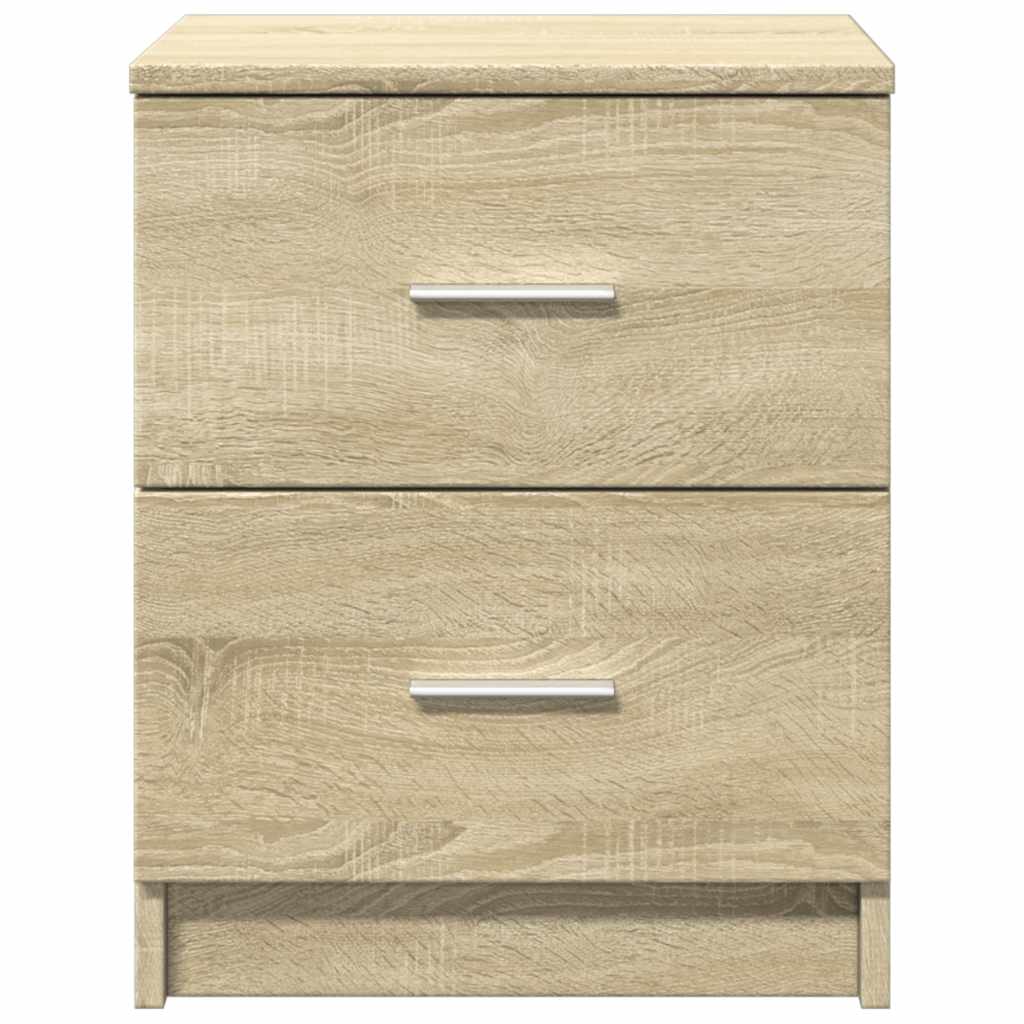 sengeborde 2 stk. med 2 skuffer 40x36x50 cm sonoma-eg