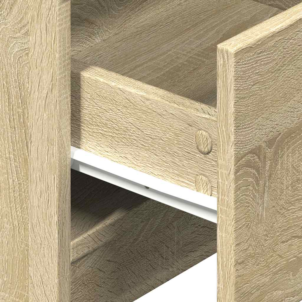 sengeborde 2 stk. med 2 skuffer 40x36x50 cm sonoma-eg