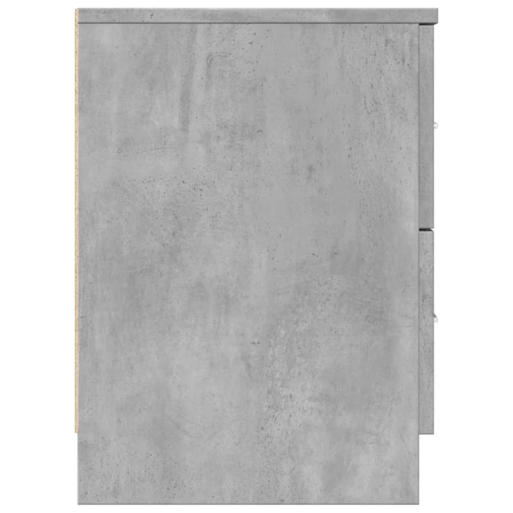 sengebord med 2 skuffer 40x36x50 cm betongrå