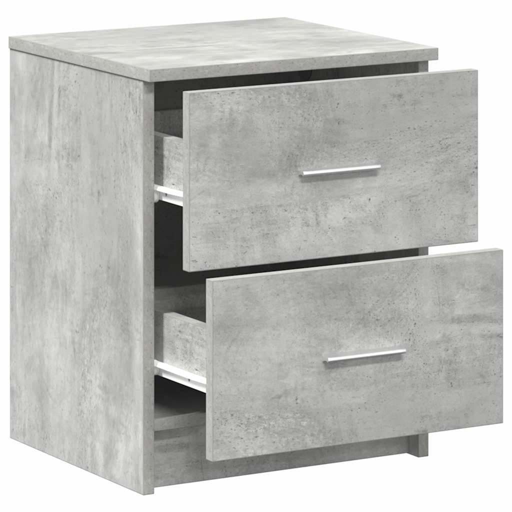sengeborde 2 stk. med 2 skuffer 40x36x50 cm betongrå