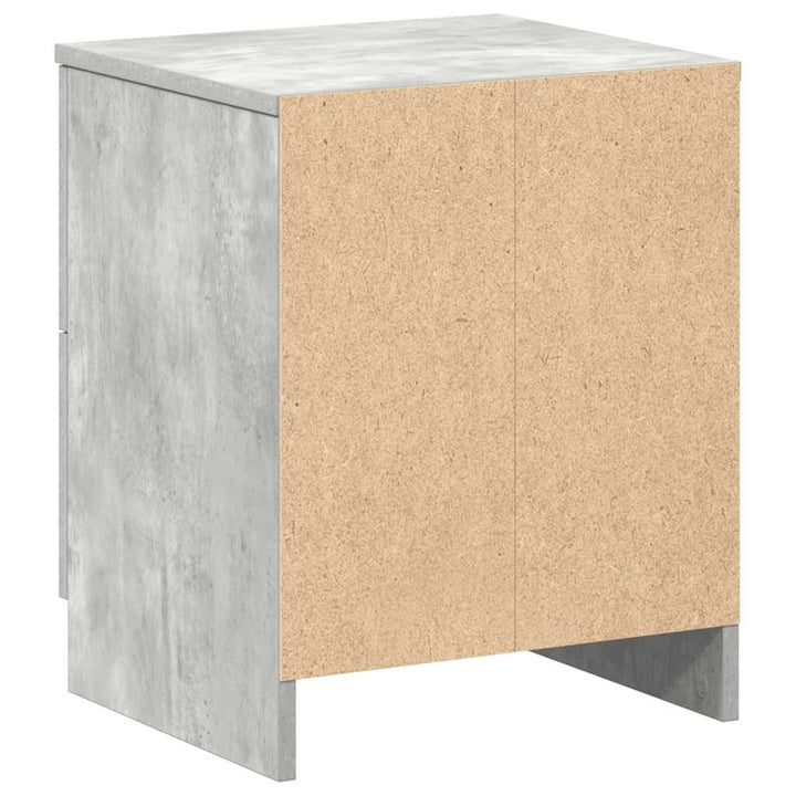 sengeborde 2 stk. med 2 skuffer 40x36x50 cm betongrå