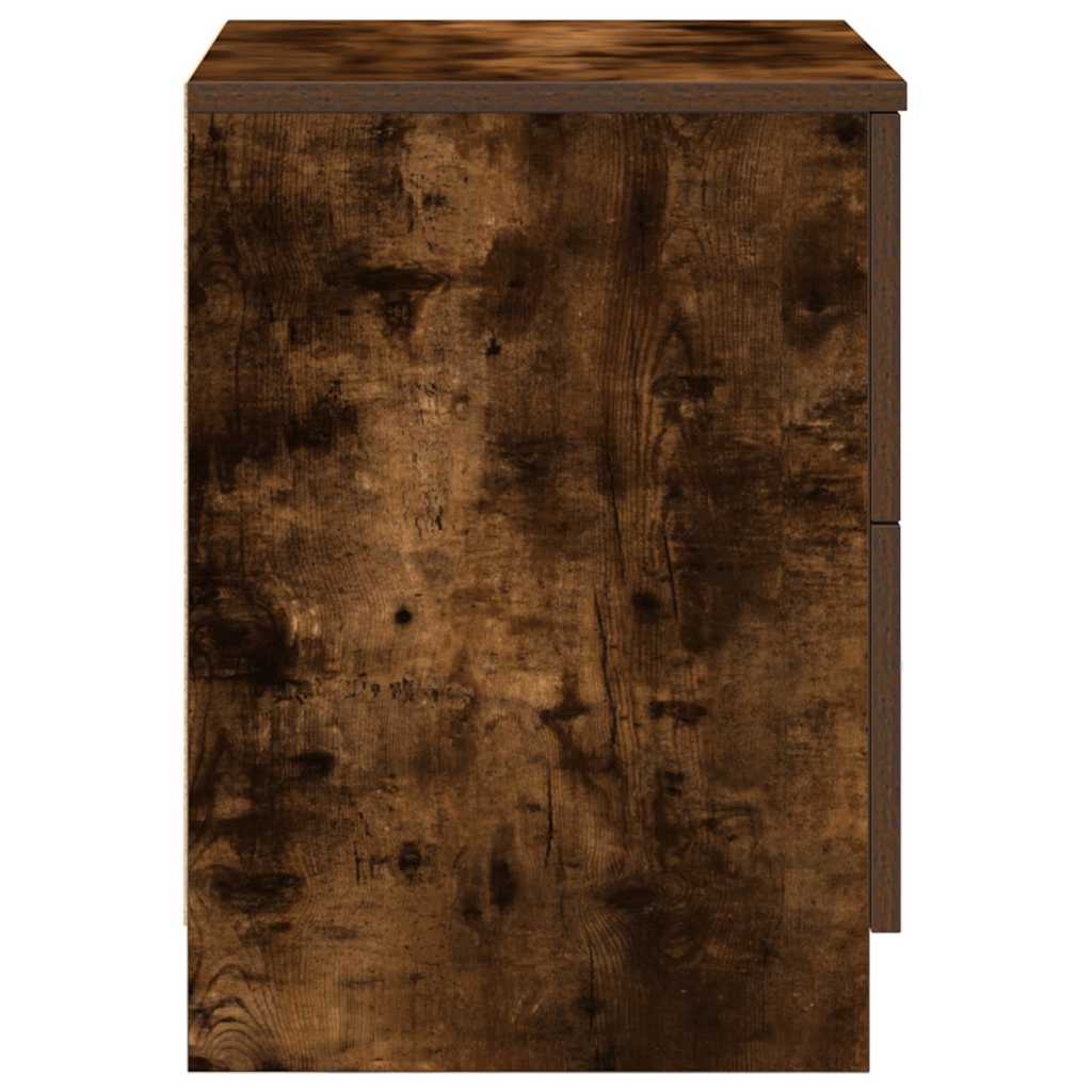 sengeborde 2 stk. med 2 skuffer 40x36x50 cm røget egetræsfarve