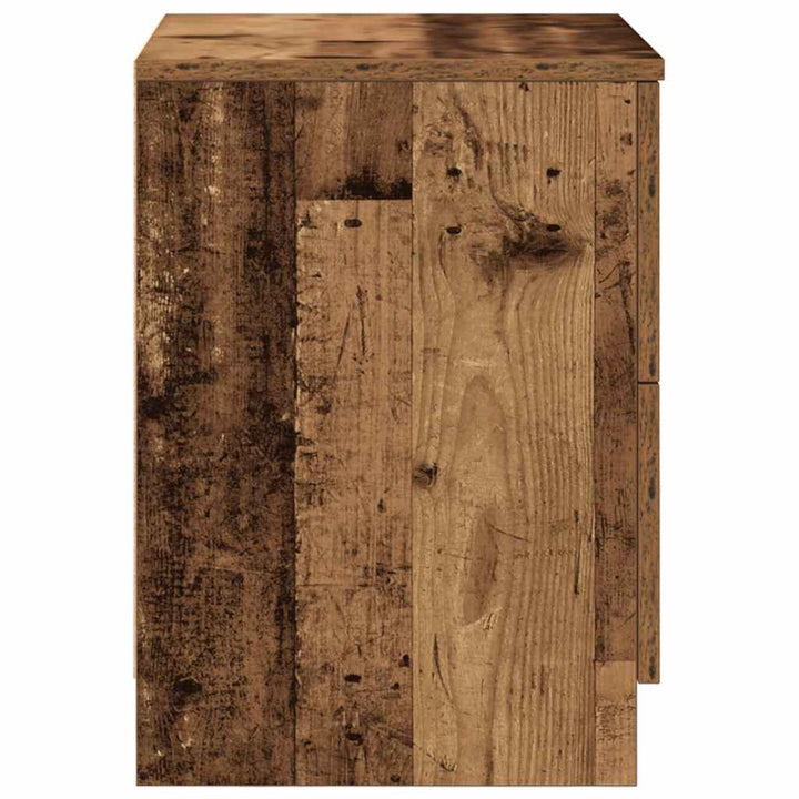 sengebord med 2 skuffer 40x36x50 cm antikt træ