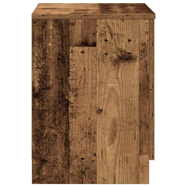 sengebord med 2 skuffer 40x36x50 cm antikt træ