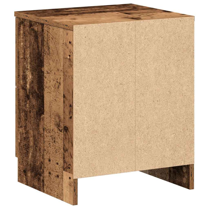 sengebord med 2 skuffer 40x36x50 cm antikt træ