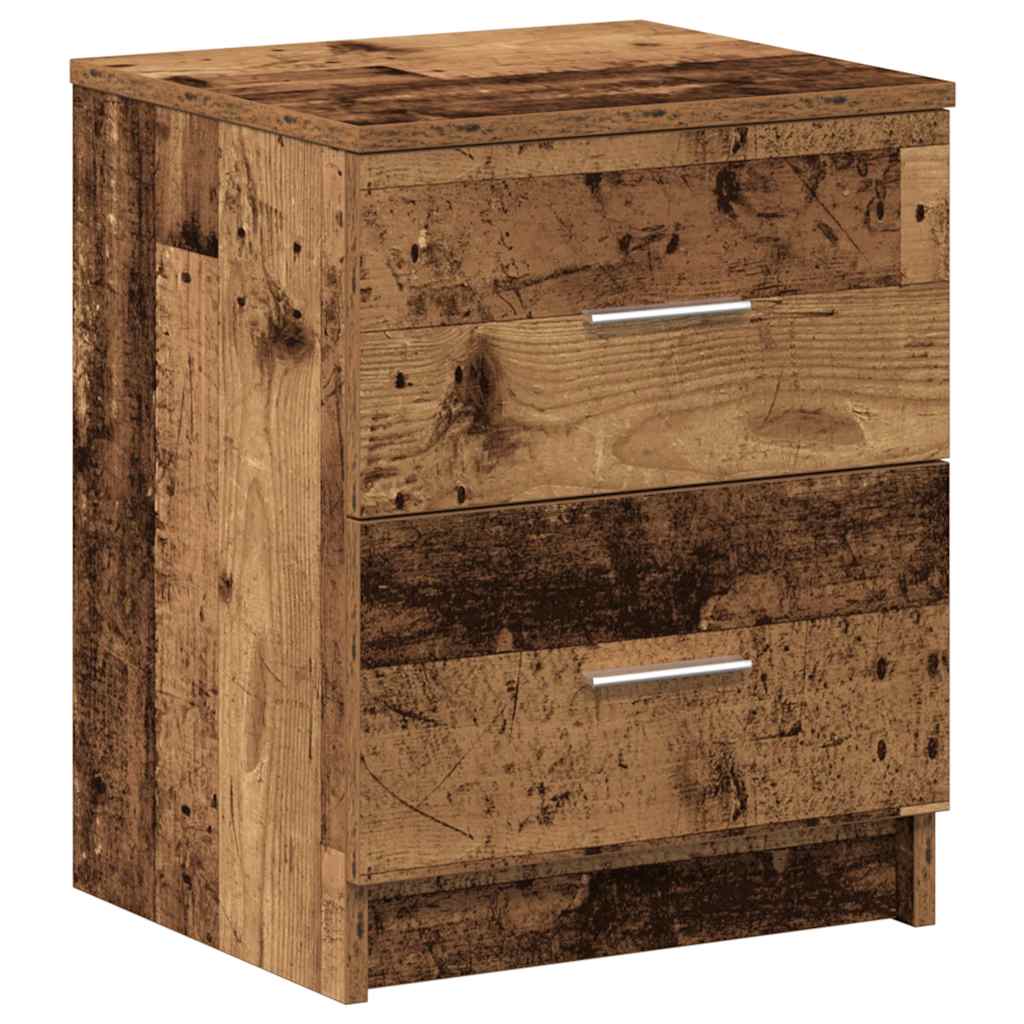 sengeborde 2 stk. med 2 skuffer 40x36x50 cm antikt træ