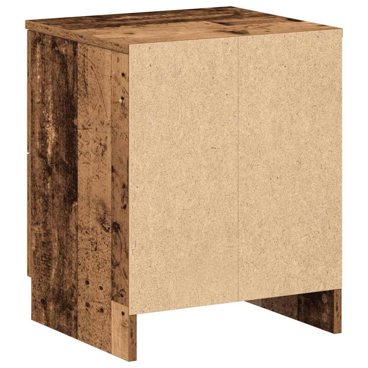 sengeborde 2 stk. med 2 skuffer 40x36x50 cm antikt træ