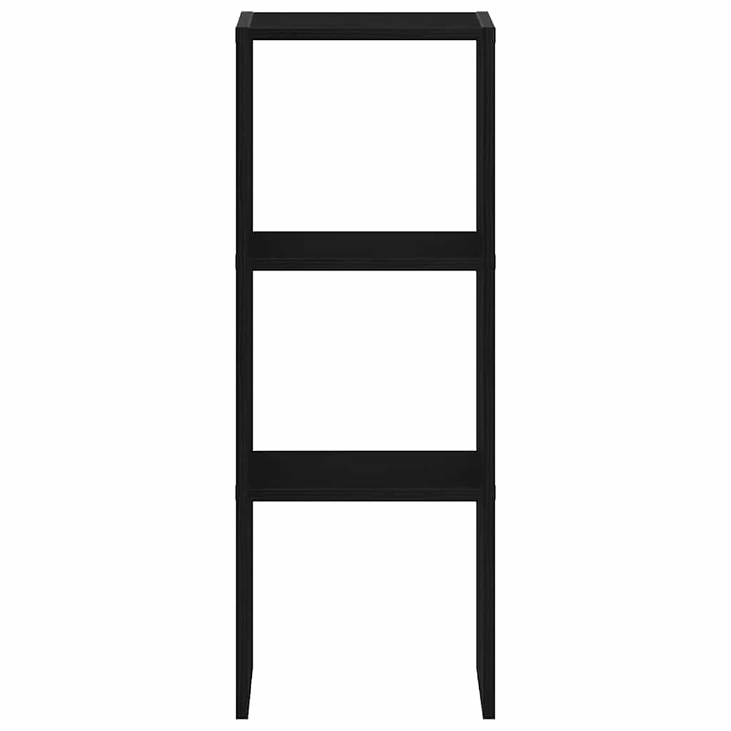 bogreol stabelbar 30x30x80 cm konstrueret træ sort-eg