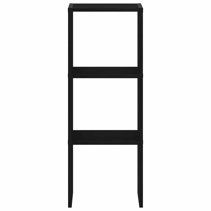 bogreol stabelbar 30x30x80 cm konstrueret træ sort-eg