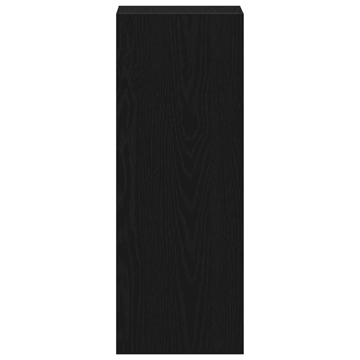 bogreol stabelbar 30x30x80 cm konstrueret træ sort-eg