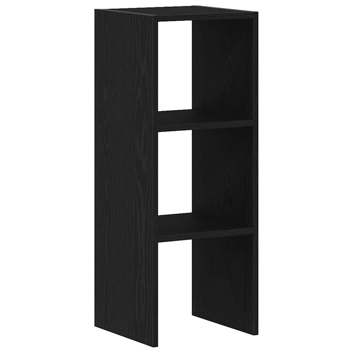bogreol stabelbar 30x30x80 cm konstrueret træ sort-eg