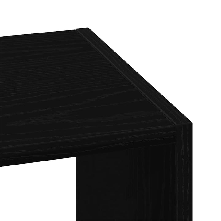 bogreol stabelbar 30x30x80 cm konstrueret træ sort-eg