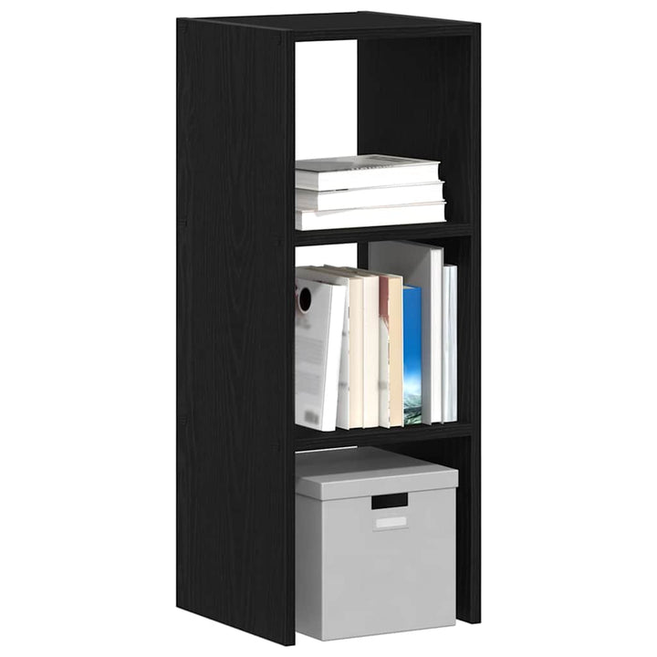bogreol stabelbar 30x30x80 cm konstrueret træ sort-eg