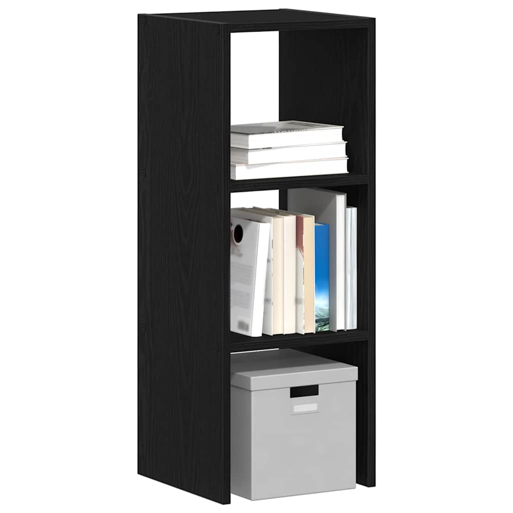 bogreol stabelbar 30x30x80 cm konstrueret træ sort-eg