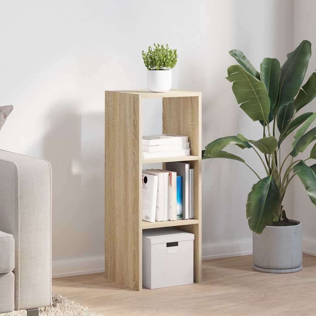 bogreol stabelbar 30x30x80 cm konstrueret træ sonoma-eg