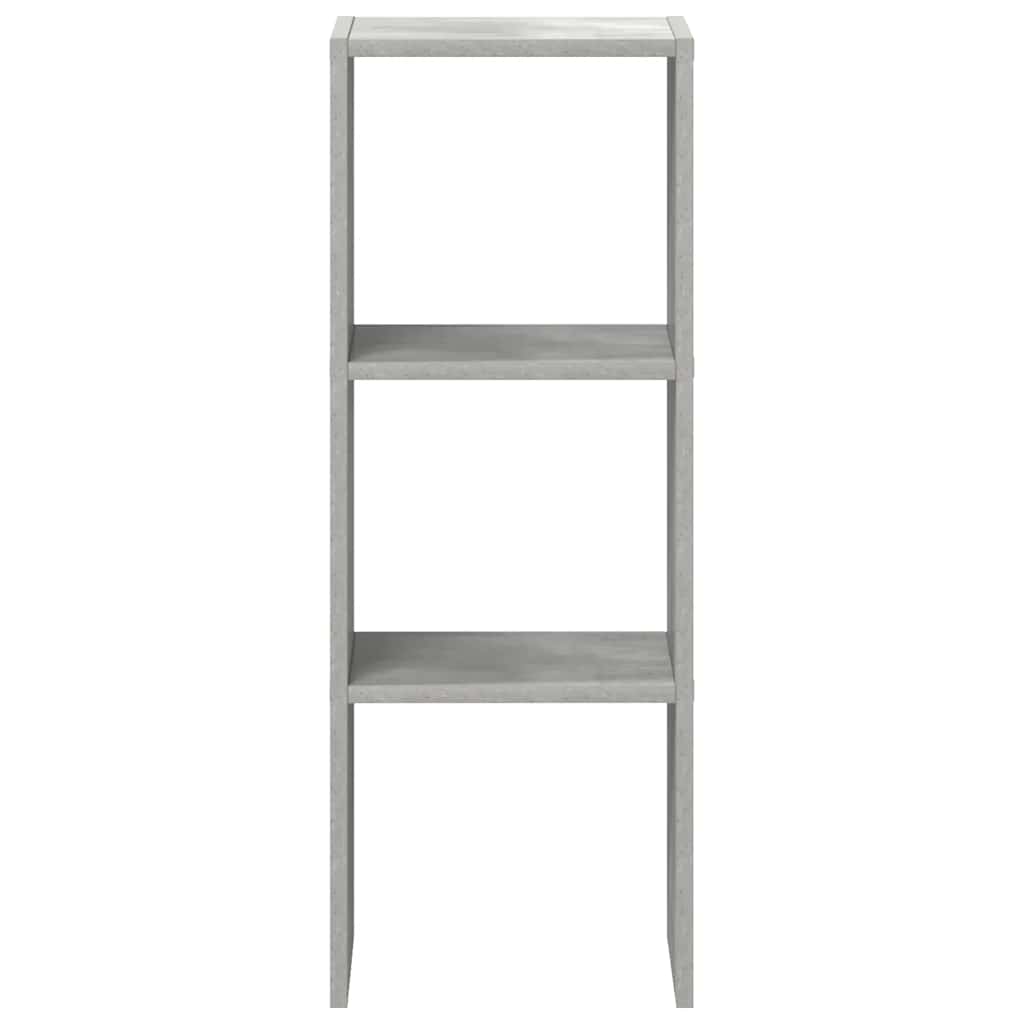 bogreol stabelbar 30x30x80 cm konstrueret træ betongrå
