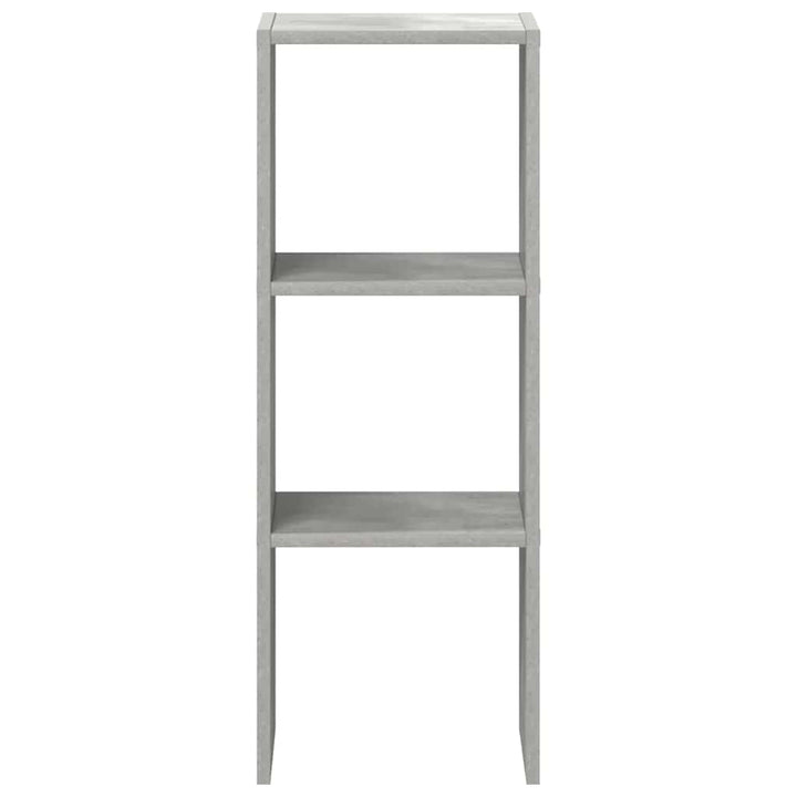 bogreol stabelbar 30x30x80 cm konstrueret træ betongrå