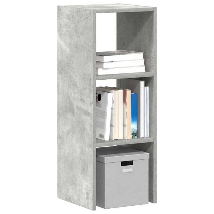 bogreol stabelbar 30x30x80 cm konstrueret træ betongrå