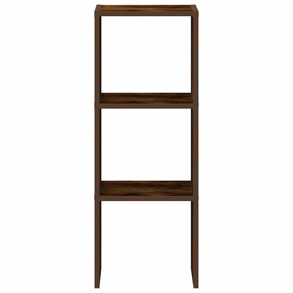 bogreol stabelbar 30x30x80 cm røget egetræsfinish