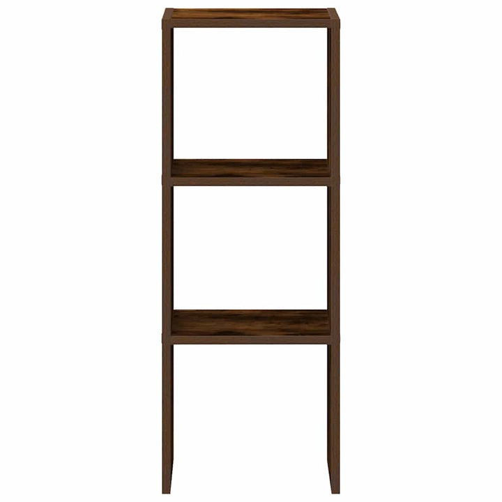 bogreol stabelbar 30x30x80 cm røget egetræsfinish