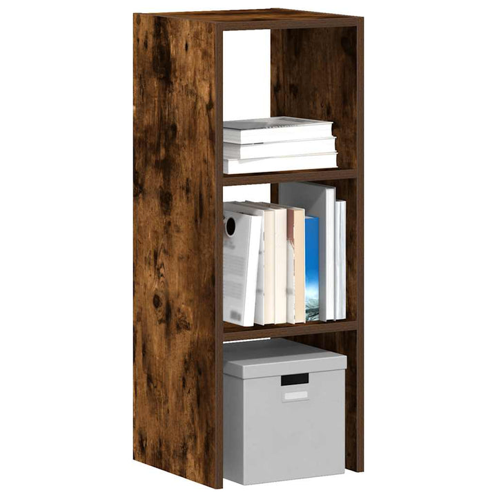 bogreol stabelbar 30x30x80 cm røget egetræsfinish