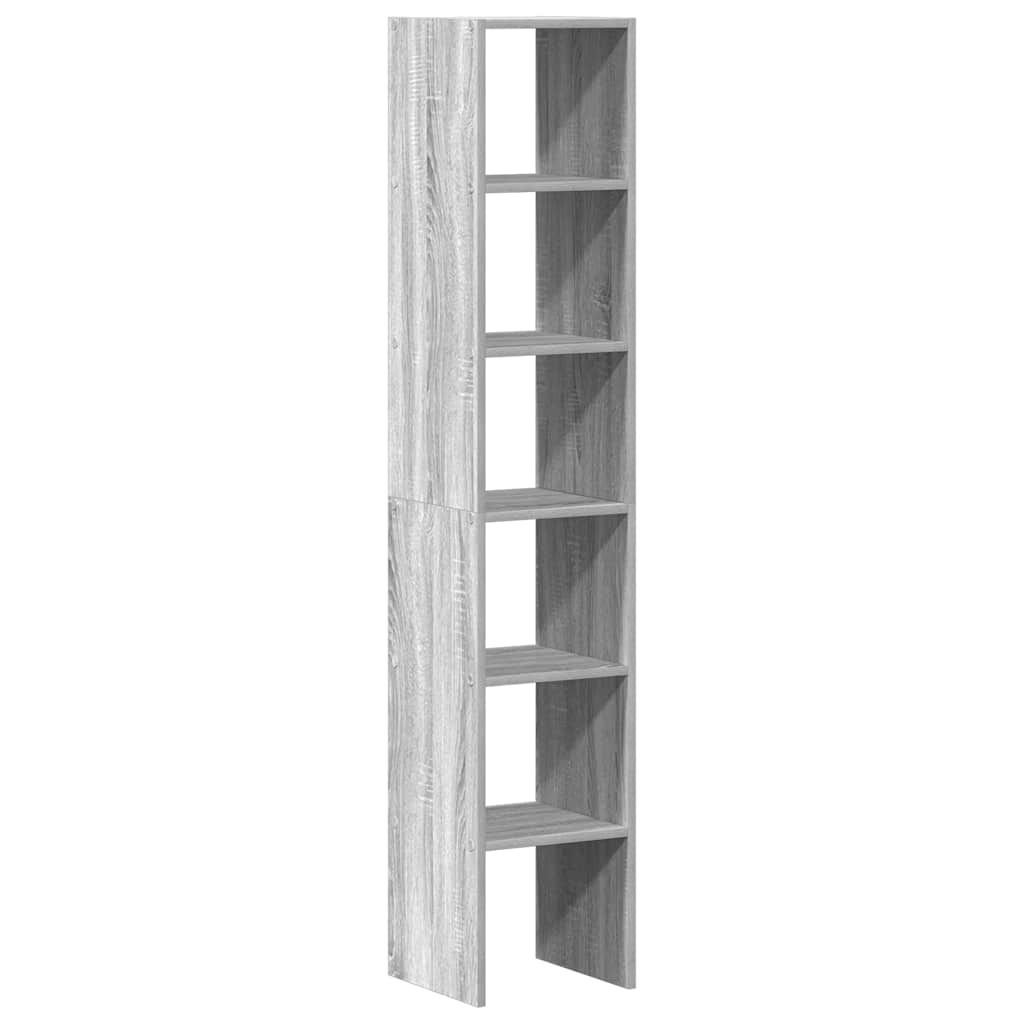 bogreoler stabelbare 2 stk. 30x30x80 cm grå sonoma-eg