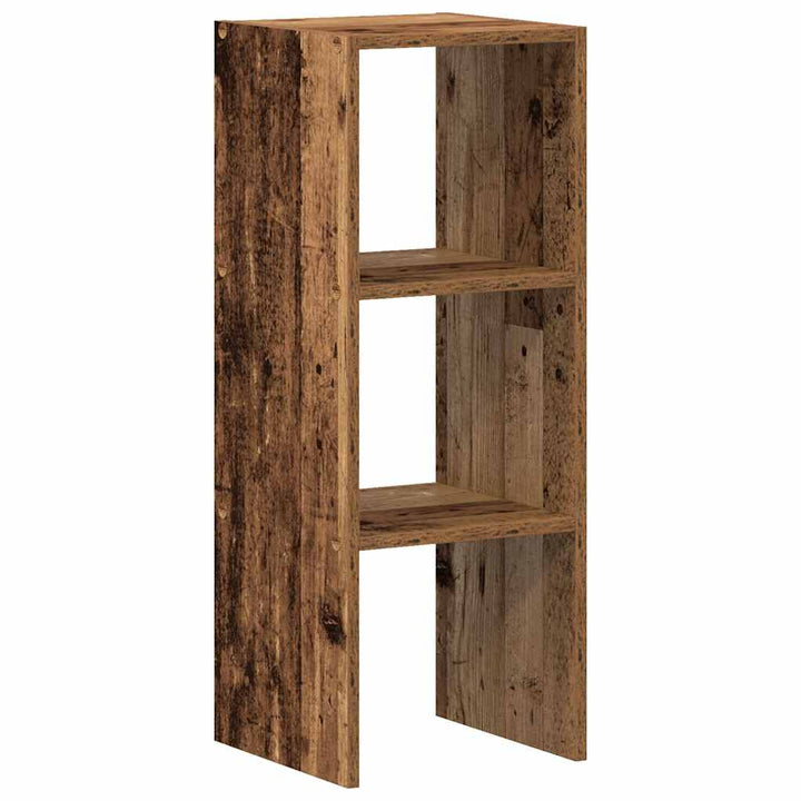 bogreol stabelbar 30x30x80 cm konstrueret træ antikt træ