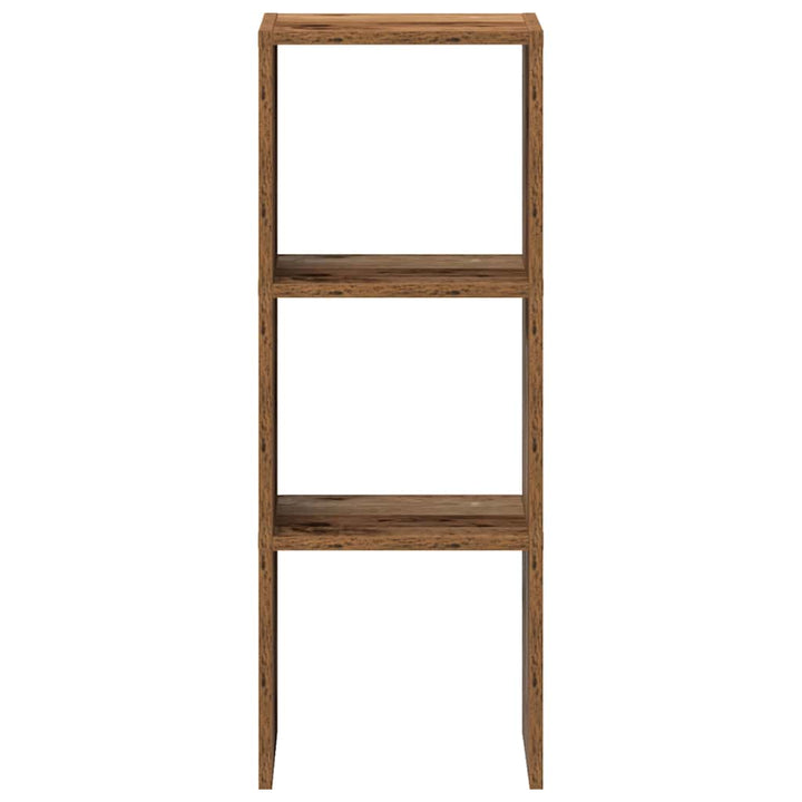 bogreol stabelbar 30x30x80 cm konstrueret træ antikt træ