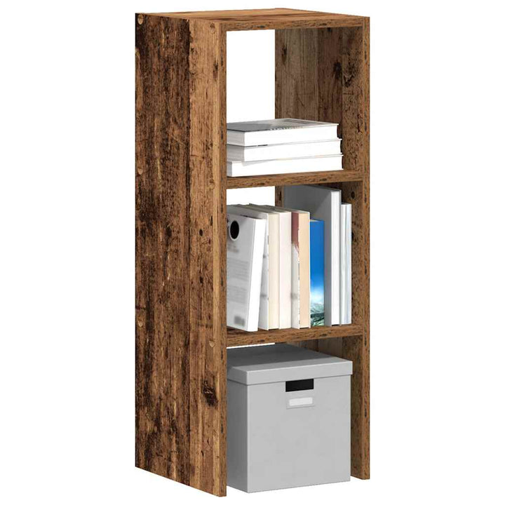 bogreol stabelbar 30x30x80 cm konstrueret træ antikt træ
