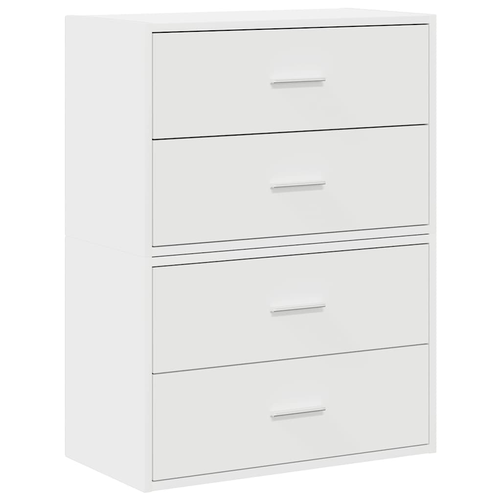 skabe med 2 skuffer 2 stk. 60x31x40 cm konstrueret træ hvid